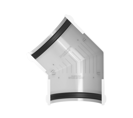 Угол желоба 135 ТН ПВХ, белый D125мм