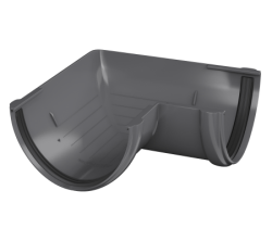 Угол желоба 90 ТН ПВХ, серый D125мм