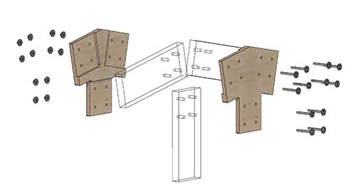 Коннекторы для сборки каркасного дома с фронтонами FINHA M200LF