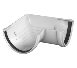 Угол желоба 90 ТН ПВХ, белый D125мм