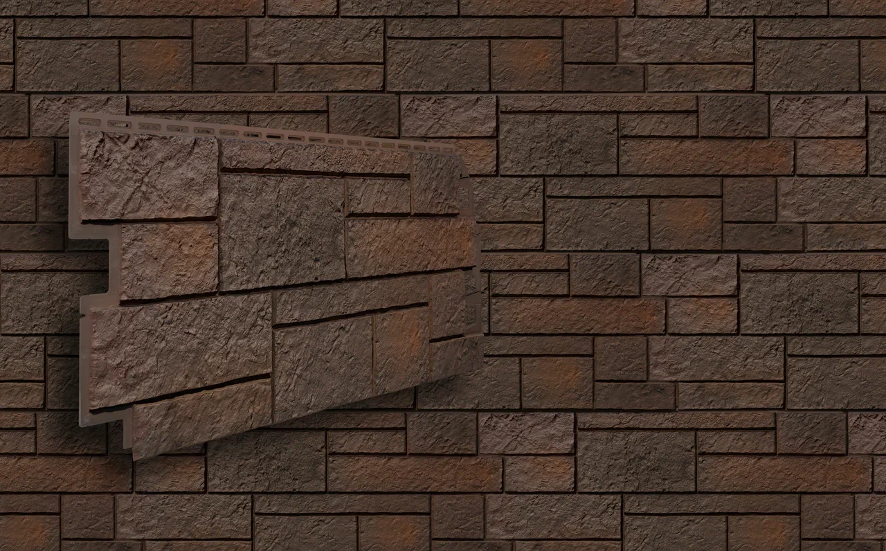 Фасадные панели ТН Песчаник, цвет Темно-коричневый