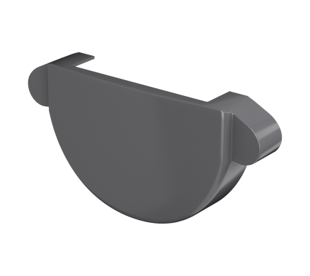 Заглушка желоба ТН ПВХ МАКСИ, графитово-серый D152мм