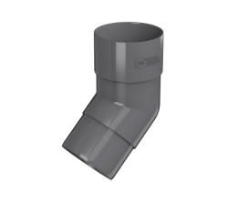 Колено трубы 135 ТН ПВХ, серое D82мм