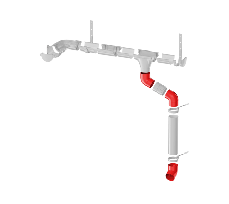 Колено трубы 135 ТН ПВХ, серое D82мм