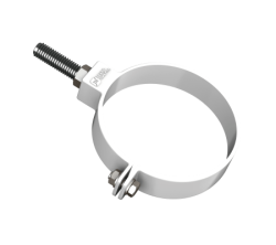 Хомут трубы  универсальный L-140 мм ТН ПВХ, белый D82мм