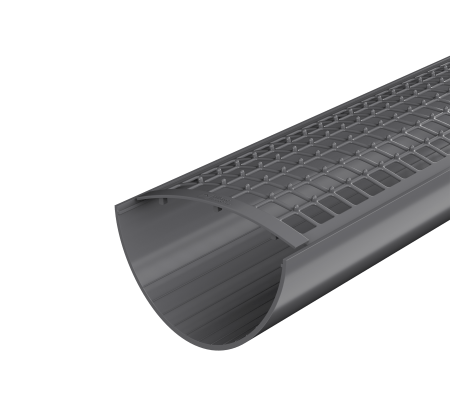 Решетка желоба защитная (0,6 м.п) ТН ПВХ, серая D125мм