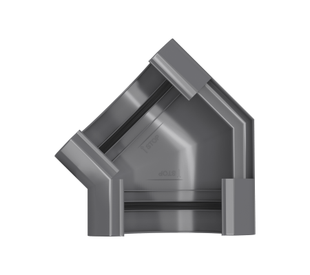 Угол желоба 135 ТН ПВХ МАКСИ, графитово-серый D152мм