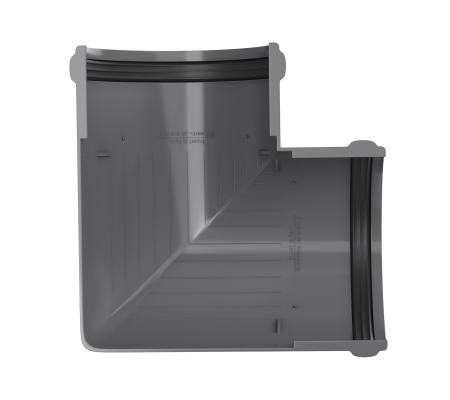 Угол желоба 90 ТН ПВХ, серый D125мм