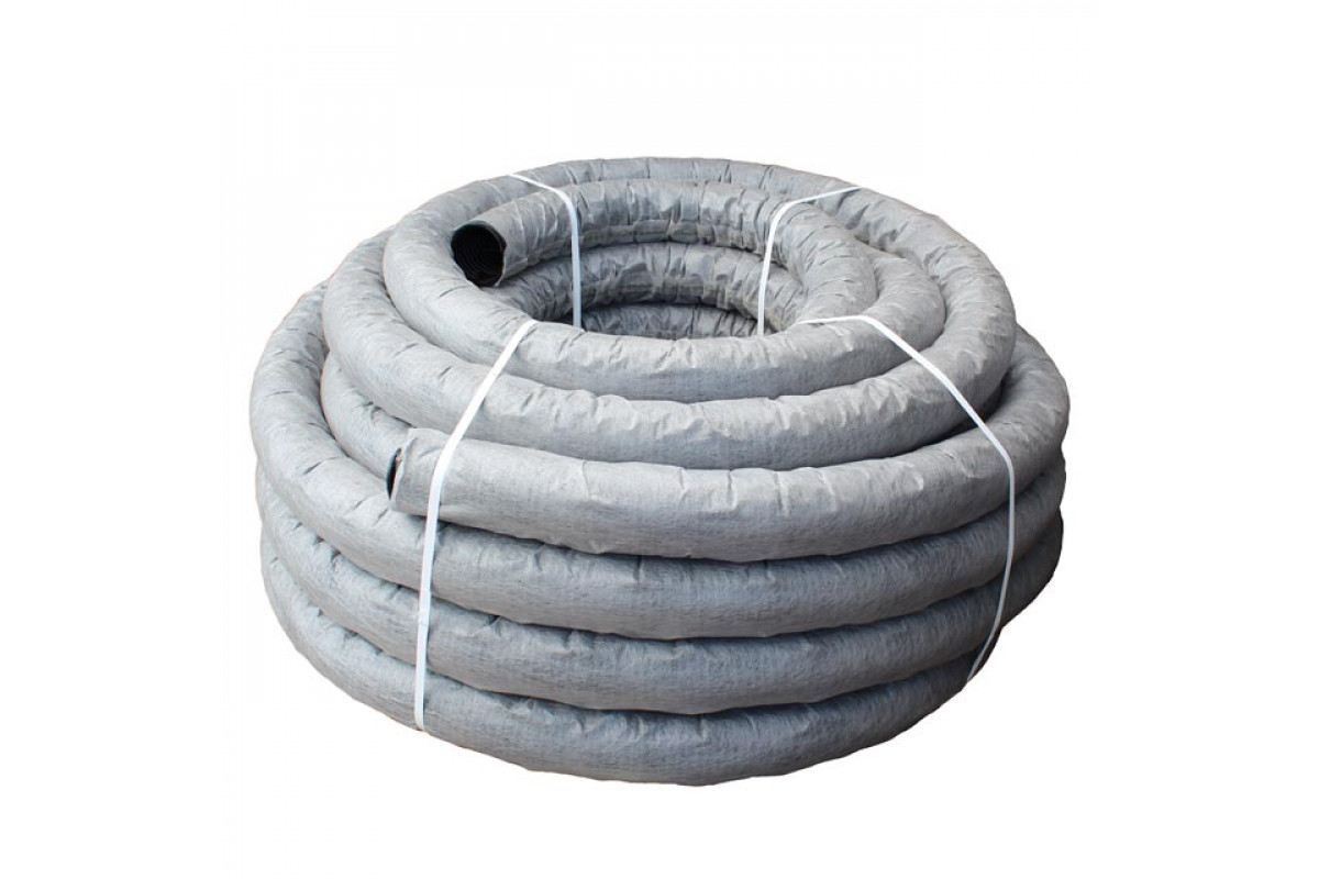 Дренажная труба д110 мм в обмотке из геотекстиля