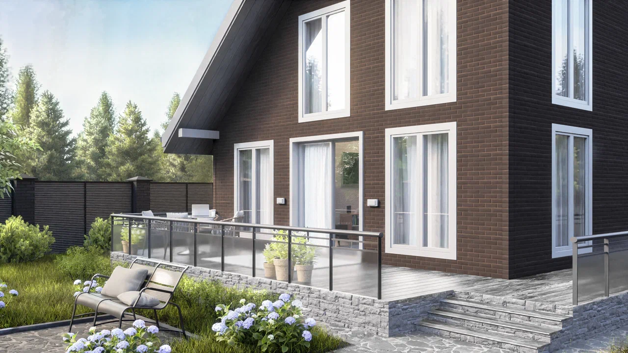 Фасадные панели ТН Оптима Кирпич, цвет Темно-коричневый