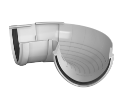 Универсальный регулируемый угол желоба 90-150 ТН ПВХ белый D125мм