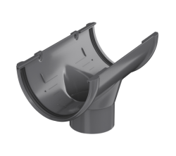Воронка желоба ТН ПВХ, серый D125мм для водостока