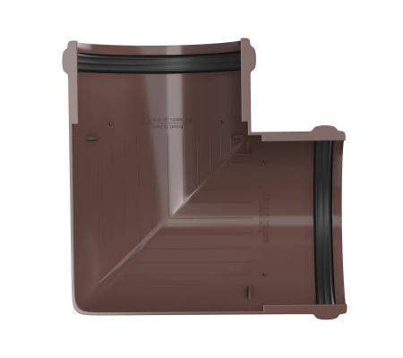 Угол желоба 90 ТН ПВХ коричневый D125мм купить