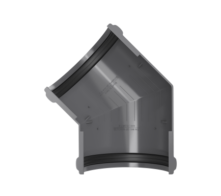 Угол желоба 135 ТН ПВХ, серый D125мм