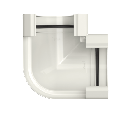 Угол желоба 90 ТН ПВХ МАКСИ, белый D152мм