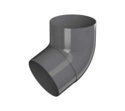 Колено трубы 67 ТН ПВХ МАКСИ, графитово-серый D100мм