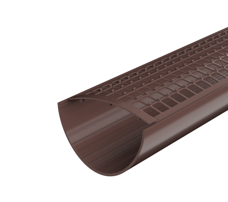 Решетка желоба защитная (0,6 м.п) ТН ПВХ, коричневая D125мм