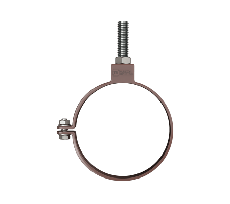 Хомут трубы  универсальный L-140 мм ТН ПВХ, коричневый D82мм