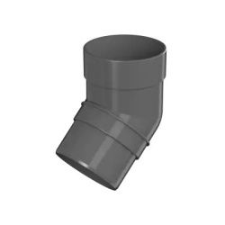 Колено трубы 135 ТН ПВХ ОПТИМА, серое D80мм
