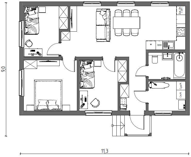 УЮТНЫЙ 72 (72м2)