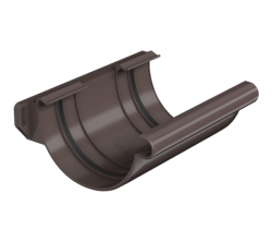 Соединитель желоба ТН ПВХ МАКСИ, коричневый D152мм