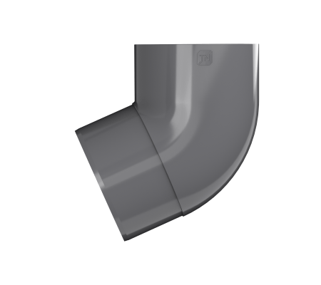 Колено трубы 67 ТН ПВХ МАКСИ, графитово-серый D100мм