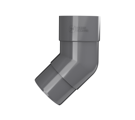 Колено трубы 135 ТН ПВХ, серое D82мм