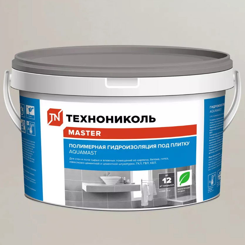 Гидроизоляция полимерная AquaMast под плитку, 5 кг