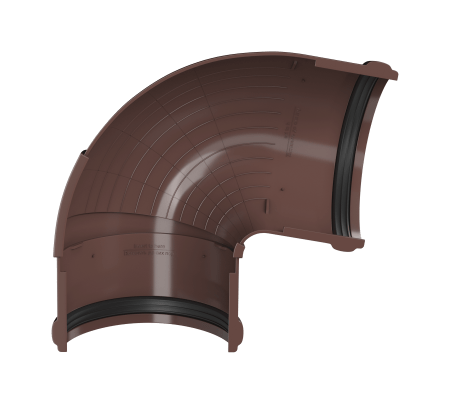 Универсальный регулируемый угол желоба 90-150 ТН ПВХ, коричневый D125мм
