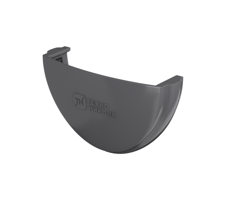 Заглушка желоб ТН ПВХ, серый D125мм