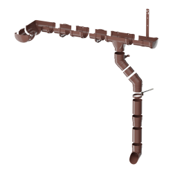 Комплект водосточной системы ТЕХНОНИКОЛЬ Оптима 120/80 для ската 6 м, коричневый