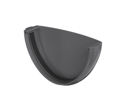 Заглушка желоб ТН ПВХ, серый D125мм