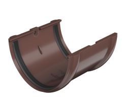 Соединитель желоба ТН ПВХ, коричневый D125мм