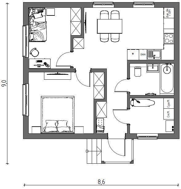 УЮТНЫЙ 54 (54м2)