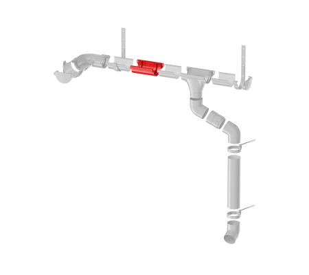 Соединитель желоба ТН ПВХ, серый D125мм