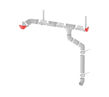 Заглушка желоб ТН ПВХ, серый D125мм
