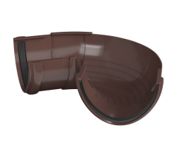 Универсальный регулируемый угол желоба 90-150 ТН ПВХ, коричневый D125мм