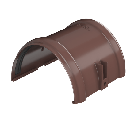 Соединитель желоба ТН ПВХ, коричневый D125мм