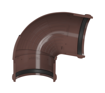 Универсальный регулируемый угол желоба 90-150 ТН ПВХ, коричневый D125мм
